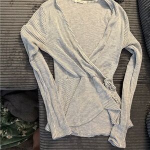 Striped Wrap Sweater